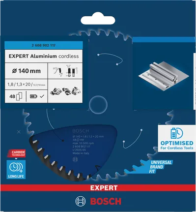 „Bosch EXPERT“ aliuminio akumuliatorinis diskinis pjūklas, 48 ​​dantys.
